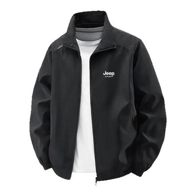 吉普2025春秋季新品日常休闲透气夹克商务上衣潮牌大码运动多口袋