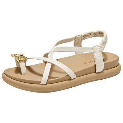 DUSTO/大东休闲厚底圆头细带凉鞋