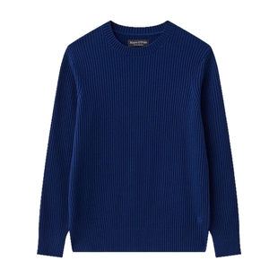 [托尼克罗斯同款]Marc O'Polo25春秋新款坑条毛衫纯色简约毛衣男