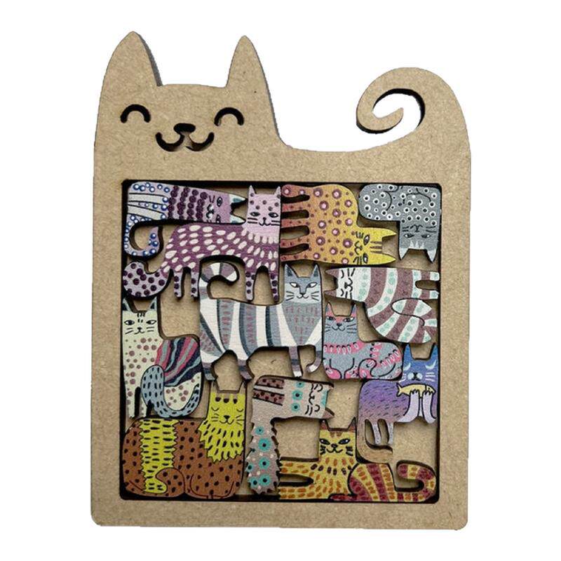 猫猫烧脑益智拼图十级地狱难度木质puzzle超难益智玩具桌面游戏
