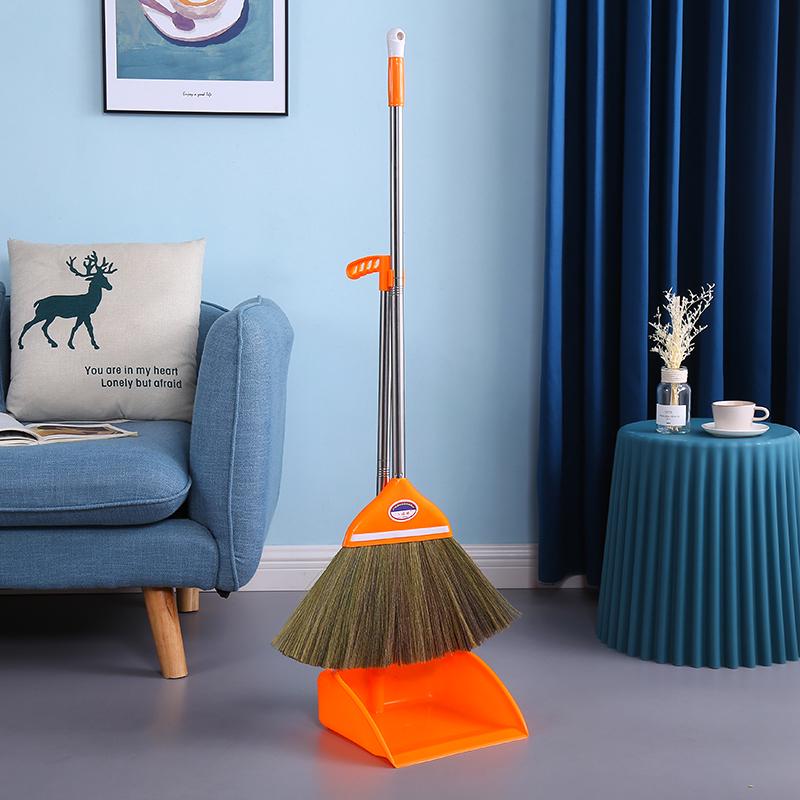 手工编织芒草扫把簸箕套装软毛扫帚老式不粘头发扫把家用扫地笤帚