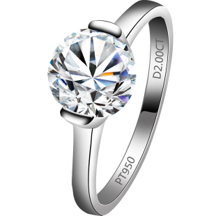 美国莫桑石钻石戒指 钻戒珠宝时尚首饰品女钻戒婚戒带证书0651