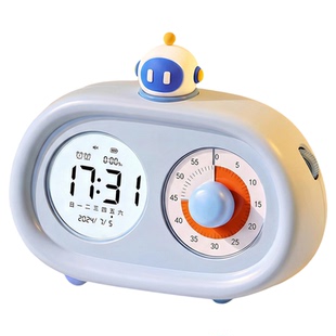 智能电子闹钟台钟液晶屏可视化旋钮计时器学生桌面小台表时间管理