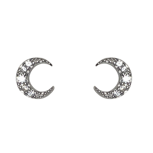 老客户回馈款  迷你耳骨耳钉925纯银简约镶钻月亮小巧耳环女 可爱