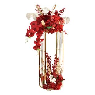 高档电镀千丝落地仿真花艺摆件酒店商场店铺橱窗装饰新年氛围布置