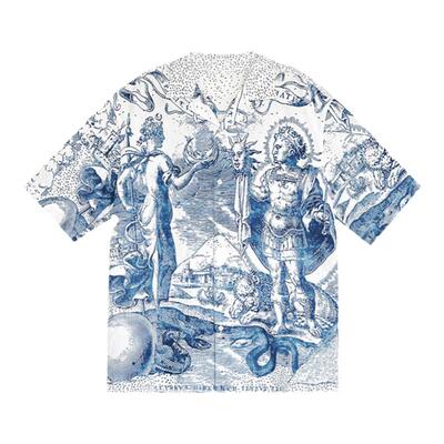 TRENDYWU设计感浮雕印花短袖衬衫