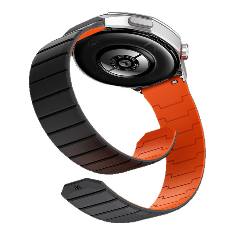 适用华为watch5十周年款磁吸手表带watchgt7pro专利HNBR氢化丁腈橡胶腕gt6表带GT5pro/4/3/2智能运动高级男款