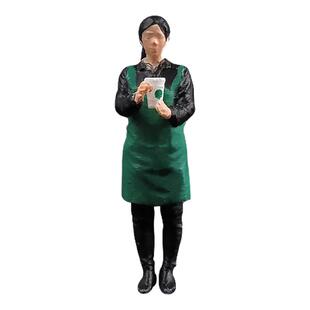1:64便利店售货员仿真3D立体人像手办沙盘造景道具静态树脂小人男