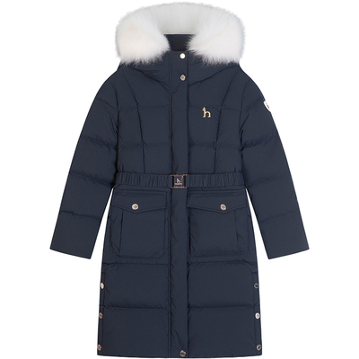 hazzys女童加长款羽绒服