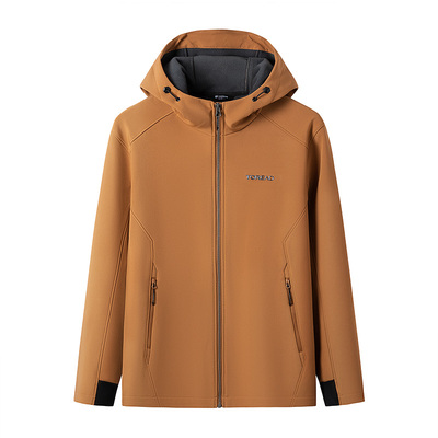 探路者户外软壳外套防泼水加绒