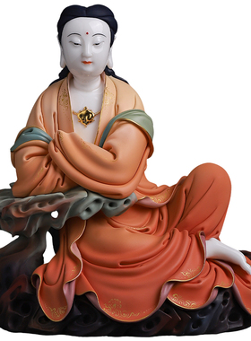 陶瓷观音菩萨佛像摆件大师郑金土