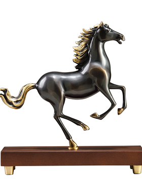黄铜马到成功摆件高级感客厅招财办公室领导桌面装饰公司开业礼物