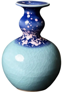 景德镇小花瓶陶瓷桌面禅意花器创意简约渐变色客厅摆件插花花器