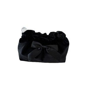 新款丝绒包包拉链化妆包便携式放包里化妆品收纳包手拿包女小包