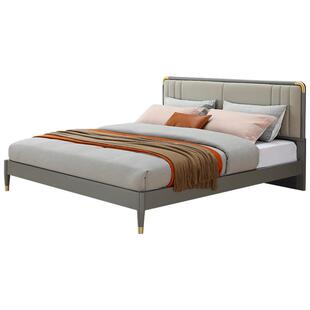 全友家居现代简约1米8双人床主卧室家具小户型1.5米科技皮软包床