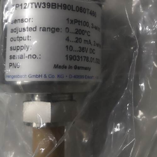 议价德国HENGESBACH温度变送器TP12/TW39BH90L060T460  PT100  0-