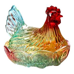 弗莱文次水晶玻璃果盘创意摆件家用客厅干果盘糖果零食果篮糖果罐