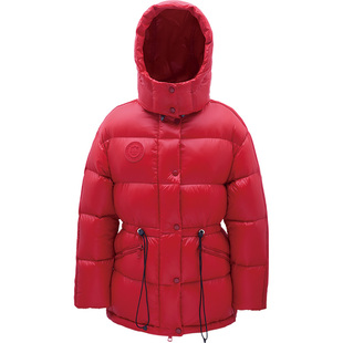 LINCCHIC金羽杰短款羽绒服女款新款红色超轻亮彩面包服羽绒服2325