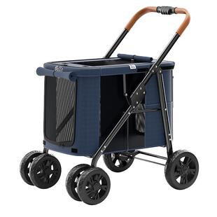 BELLO D7中大型宠物推车多只猫狗手推车可折叠大空间外出小推车