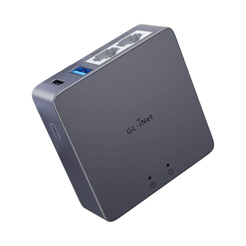 glinet MT2500A有线路由器千兆智能迷你网关家用2.5G端口USB无wifi弱电箱便携金属壳小型万兆交换机旁路