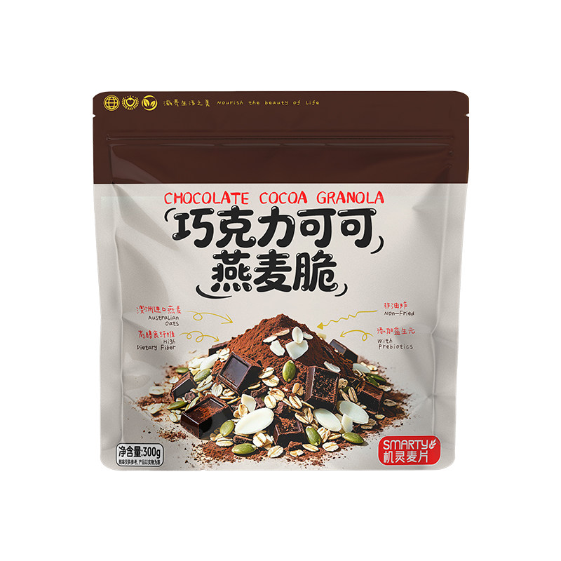Smarty机灵麦片花生酱可可多口味烘焙燕麦早餐即食代餐零食健康