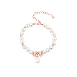 SIMPLEJOYS简单快乐蝴蝶结珍珠手链女925银原创设计轻奢生日礼物