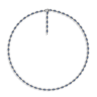 APM Monaco密镶链环长项链银饰简约锁骨链首饰时尚送人新年礼物