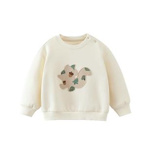 [280g精棉双面]齐齐熊宝宝卫衣男童7A抗菌春秋款儿童圆领上衣童装