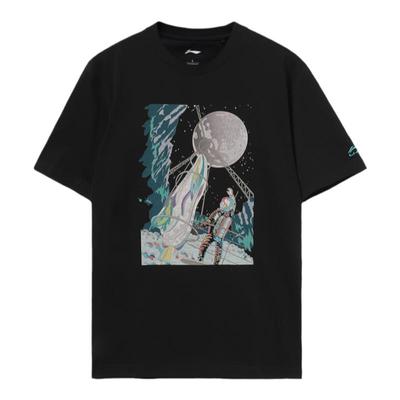 李宁男正品运动时尚短袖文化衫