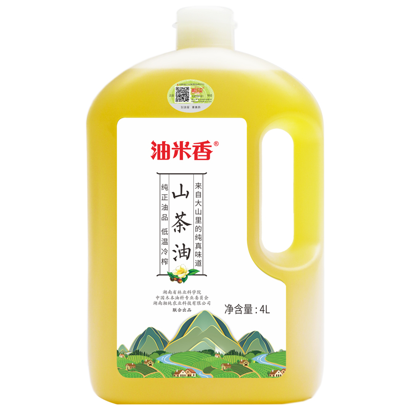油米香正宗茶籽油4L湖南茶油野山茶油純正野生食用送禮官方旗艦店