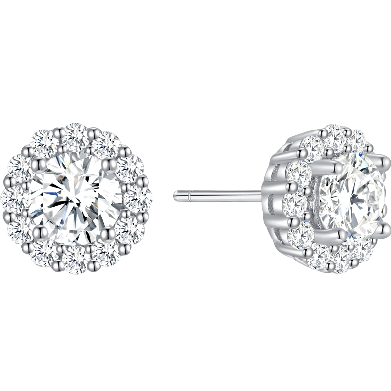 潮宏基追光s925银耳钉银饰耳饰方糖简约通勤ins送女友生日礼物