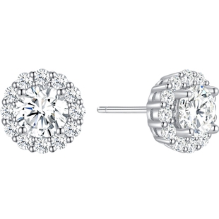 潮宏基追光s925银耳钉银饰耳饰方糖简约通勤ins送女友情人节礼物