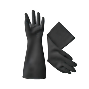 安健乳胶手套化工实验室耐酸碱耐油防滑耐磨工厂车间55CM加厚专用