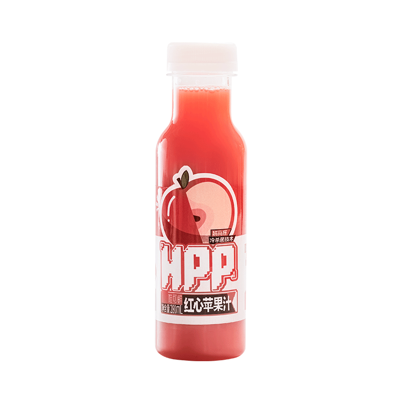 【达人推荐】唯可鲜HPP红心苹果汁纯果汁饮料100%鲜榨280ml*6瓶