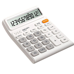 得力计算器真人语音播报办公用会计用学生用大屏幕大按键宽屏数显计算器多功能可携式商用双电池款高颜值