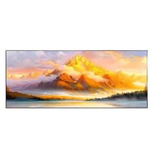 背靠金山画沙发背景墙新中式轻奢客厅装饰大气办公室镶钻晶瓷挂画