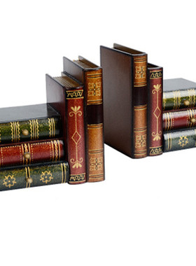 复古假书挡摆件欧式书房书架书本