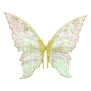 大人儿童新品烫金花纹叶脉蝴蝶精灵翅膀表演出聚会派对艺术照道具