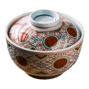 家用泡饭盖碗日式釉下彩餐具带盖陶瓷甜品碗稀饭粥碗炖盅耐高温碗