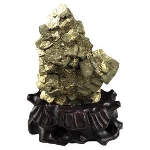 黄铁矿原石天然水晶愚人金矿奇石礼品中秋玄关博古架客厅装饰摆件