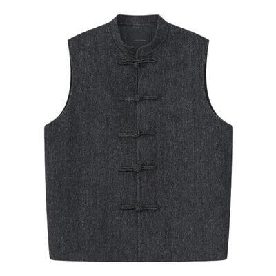 原创设计男士新中式双面羊绒马甲