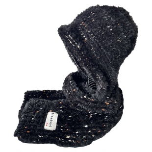 韩系超软糯毛绒绒帽子围巾一体冬季厚实保暖彩色点点防风雷锋帽子