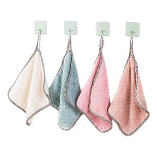 抹布厨房洗碗布吸水可挂式格子去油去污不掉毛不沾油加厚懒人抹布