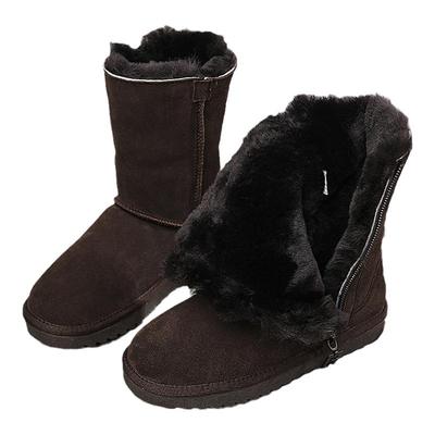 雪地靴男女保暖羊毛拉链大码棉鞋