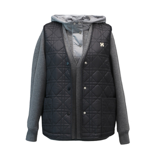 飞尼克斯2025新款秋冬外穿背心棉坎肩无袖外套绗缝马甲女款