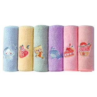 洁丽雅婴儿毛巾比纯棉超软儿童手帕新生幼儿口水巾宝宝洗脸小方巾