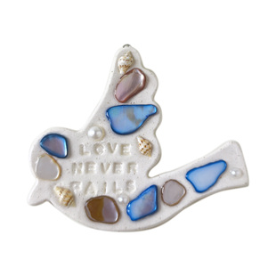 JINNYJIN|手工粘土贝壳冰箱贴挂饰信仰圣诞节生日定制礼物和平鸽