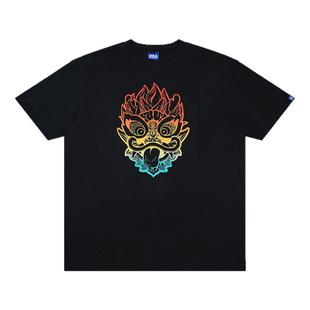 HEA 醒狮渐变狮头短袖T恤男女同款国风潮流百搭舒适T恤上衣情侣装