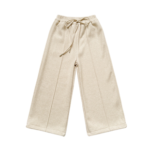 女童加绒裤子2026秋冬新款洋气女孩垂直感阔腿裤儿童一体绒休闲裤