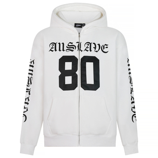 A11SLAVE美式复古梵文印花秋冬季拉帽卫衣宽松拉链开衫情侣款外套